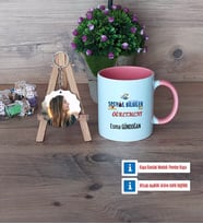 Sosyal Bilgiler Öğretmeni Kupa Bardak Beyaz ve Fotoğraflı Ahşap Anahtarlık Hediye Öğretmenler Günü Hediyesi (Model 6)