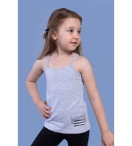 Toontoy Kız Çocuk Taş İşlemeli Atlet ( Gri-Melanj)