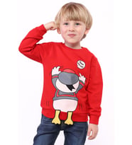 Toontoy Erkek Çocuk Baskılı Sweatshirt (Kırmızı)