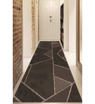 Dijital Baskılı Kaymaz Taban Yıkanabilir Modern Yolluk Ve Koridor Halısı NDU-HS-318 (Kahverengi)