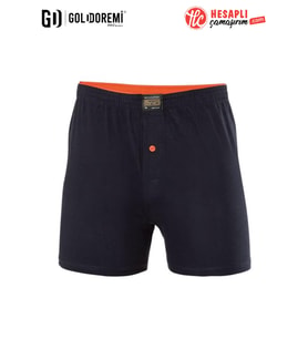 Gd Goldoremi Premium Erkek %100 Pamuklu Likralı Terletmez Rahat Bol Kalıp Düğmeli Boxer