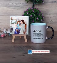 Anneye Hediye Fotoğraflı Dekoratif Taş, Kupa Bardak Beyaz Hediye (Model 9)