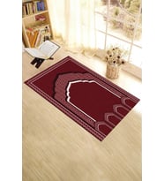EVDEYA Dijital Baskılı Minber Motifli Yıkanabilir Motifli 70x130 Namazlık Seccade, Seccade-2-kahve, (Kırmızı)