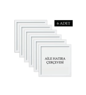 6 Adet Aile Çerçeve Seti Tablo Seti Boş Çerçeve Masa üstü Çerçeve  Hediyelik Çerçeve ÖZC-AİLESETİ18LİK-6LI (Beyaz)