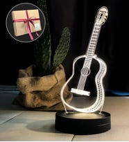 Müzisyene Özel Gitar Modeli Led Lamba (Beyaz)