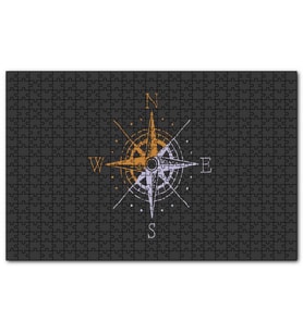 Cakapuzzle Basit Pusula Minimalizm Haki Arkaplan  Puzzle Yapboz MDF (Ahşap) (1000 Parça)