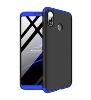 Xiaomi Mi Max 3 GKK Kılıf 360 Derece Tam Koruma (Mavi-Siyah)