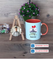 Askere Hediye Kupa Bardak Beyaz ve Fotoğraflı Ahşap Anahtarlık Hediye (Model 13)