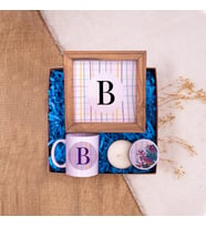 Canım Öğretmenim & Doğal Ahşap Çerçeve, Kupa , Candleaf Mum-Set 3 (B.Sarı)