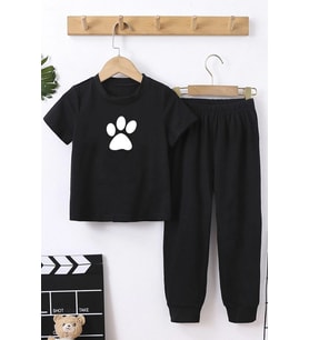 Çocuk Paw Alt - Üst Eşofman Takımı (Siyah)