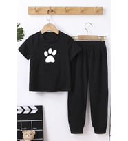 Çocuk Paw Alt - Üst Eşofman Takımı (Siyah)