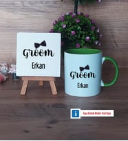 Groom Dekoratif Taş, Kupa Bardak Kırmızı Hediye (Model 13)