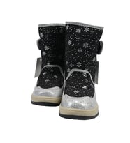 SİA ÇANTA BOOT'S SİMLİ ÇIRTLI & ORTAPEDİK  & ANATOMİK SAĞLAM KAYMAZ TABANLI UZUN KONÇLU İÇİ KÜRKLÜ ÜŞÜMEYEN AYAKLAR  ÇOCUK SNOW BOOT (Siyah)