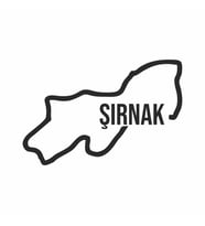Şırnak Harita Araba Sticker siyah 17x12 CM (Siyah)