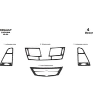 Meriç® Renault Laguna Ön Torpido Kaplama Maun 4 Parça 2009-2014 (Karbon)