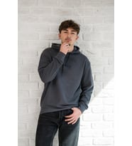 Kapşonlu Baskılı Regular Fit 2 İplik Erkek Sweatshirt (Antrasit)