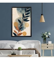 Tekli Ahşap Lamine Çerçeveli Mdf Tablo Soyut Soft Tasarım (Siyah)