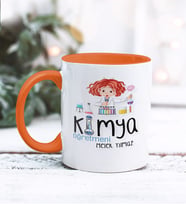 Kimya Öğretmeni Tasarımlı Kişiye Özel Kupa Bardak (Turuncu)