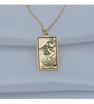 Kişiye Özel 925 Ayar Gümüş The Fool Tarot Kolye (Gold)