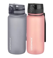 Uzspace 2'li Tritan Matara Seti 650 ml 14 Farklı Renk Seçeneği FiftyFifty (Gri-Pudra)