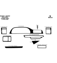 Meriç® Peugeot Expert Ön Torpido Kaplama Maun 9 Parça 1996-2006 (Piano Black)