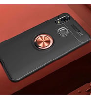 Huawei P Smart 2019 Kılıf Yüzüklü Magnetli Ravel Case (Siyah-Rose Gold)