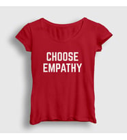 Presmono Kadın Sarı Choose Empathy Selena Gomez T-Shirt 320011tt (Kırmızı)