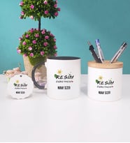 Resim Öğretmeni Kupa Bardak Kırmızı Kalemlik ve Anahtarlık (Model 6)