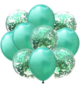 Sürpriz Uçan Konfetili Balon 50 Adet (Yeşil)