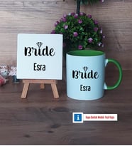 Bride Dekoratif Taş, Kupa Bardak Kırmızı Hediye (Model 13)