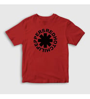 Presmono Unisex Çocuk Beyaz Logo V3 Red Hot Chili Peppers T-Shirt 108092tt (Kırmızı)