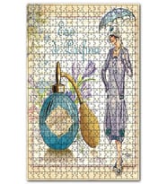 Cakapuzzle Kadın Ve Parfüm Afişli Görseli Puzzle Yapboz MDF (Ahşap) (1000 Parça)