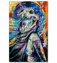 Cakapuzzle Aslan Burcu Sürrealist Portre Görseli Puzzle Yapboz MDF (Ahşap) (1000 Parça)