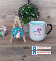 Estetisyen Kupa Bardak Beyaz ve Fotoğraflı Ahşap Anahtarlık Hediye (Model 10)