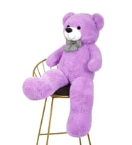 80 cm Papyonlu Peluş Ayıcık Hediyelik (Mor)