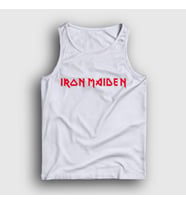 Presmono Unisex Sarı Logo Iron Maiden Atlet 86458tt (Beyaz)