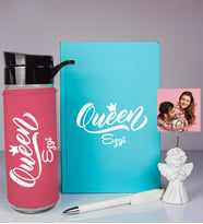 Kişiye Özel Defter Kalem Matara Ve Fotoğraflı Notluk Seti 93533 (Turkuaz)