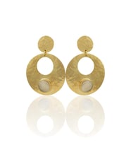 Kadir Jewellery 22 Ayar Altın Kaplama Vintage Küpe -El İşçiliği Ve Hipoalerjenik Küpe (Beyaz)