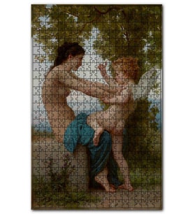 Cakapuzzle Genç Kız Aşk Tanrısı Eros'a Direniyor Puzzle Yapboz MDF (Ahşap) (1000 Parça)