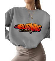 Sweatshirt Bej unisex 3 iplik şardonlu bisiklet yaka Sweatshirt kalın Giysileri yakmak Baskılı (Gri)