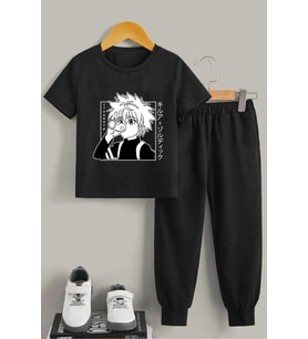 Çocuk Killua Zoldyck Alt - Üst Eşofman Takımı (Siyah)