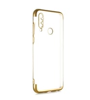 Meizu M10 Kılıf Zore Dört Köşeli Lazer Silikon Kılıf (Gold)