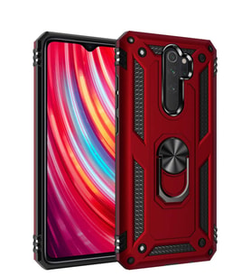 Microsonic Xiaomi Redmi Note 8 Pro Kılıf Military Ring Holder (Kırmızı)