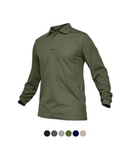Ghassy Co. Erkek Jersey Golf Polo Gömlek  Pike Performans Taktik Askeri Uzun Kollu T-Shirt (Haki)