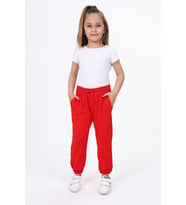 Toontoy Kız Çocuk Baskılı Eşofman Alt (Kırmızı)