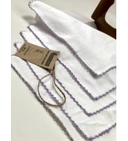 neocotton çift katlı 22x22 cm ebadında oyalı pamuklu 10'lu bebek ağız yüz temizleme bakım mendili (Mor)