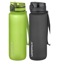 Uzspace 2'li Tritan Matara Seti 800 ml 14 Farklı Renk Seçeneği FiftyFifty (Yeşil-Siyah)