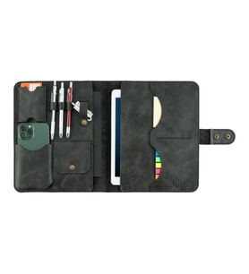 Twingold Kişiye Özel %100 Deri Rainbow iPad Organizer 10.9" Fuşya (Antrasit)