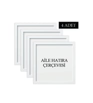 4 Adet Çerçeve Seti Tablo Seti Boş Çerçeve Masa üstü Çerçeve  Hediyelik Çerçeve (Beyaz)