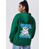 Free Grafiti Sırt Baskılı Sweatshirt (Yeşil)